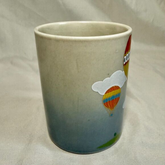 Vintage Otagiri Japan Gray Stoneware Hot Air Balloon Hand-Painted Coffee Mug - Picture 4 of 6